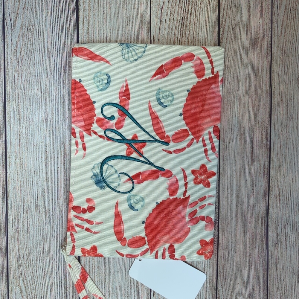 Crab Print Cosmetic Bag - Red and Blue - W